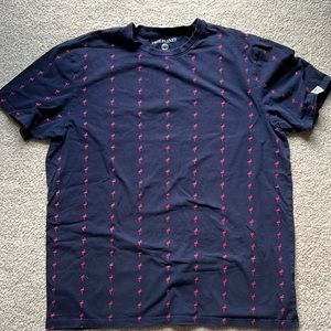 Black Men’s T-shirt Shirt with flamingo pattern